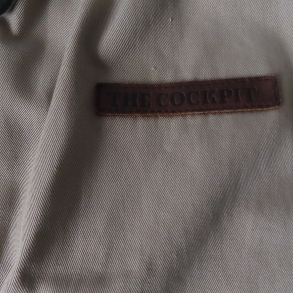 Cockpit USA Mens Flight Jacket Size L Khaki Type A-2 Leather Collar Z29S79 - Picture 3 of 9